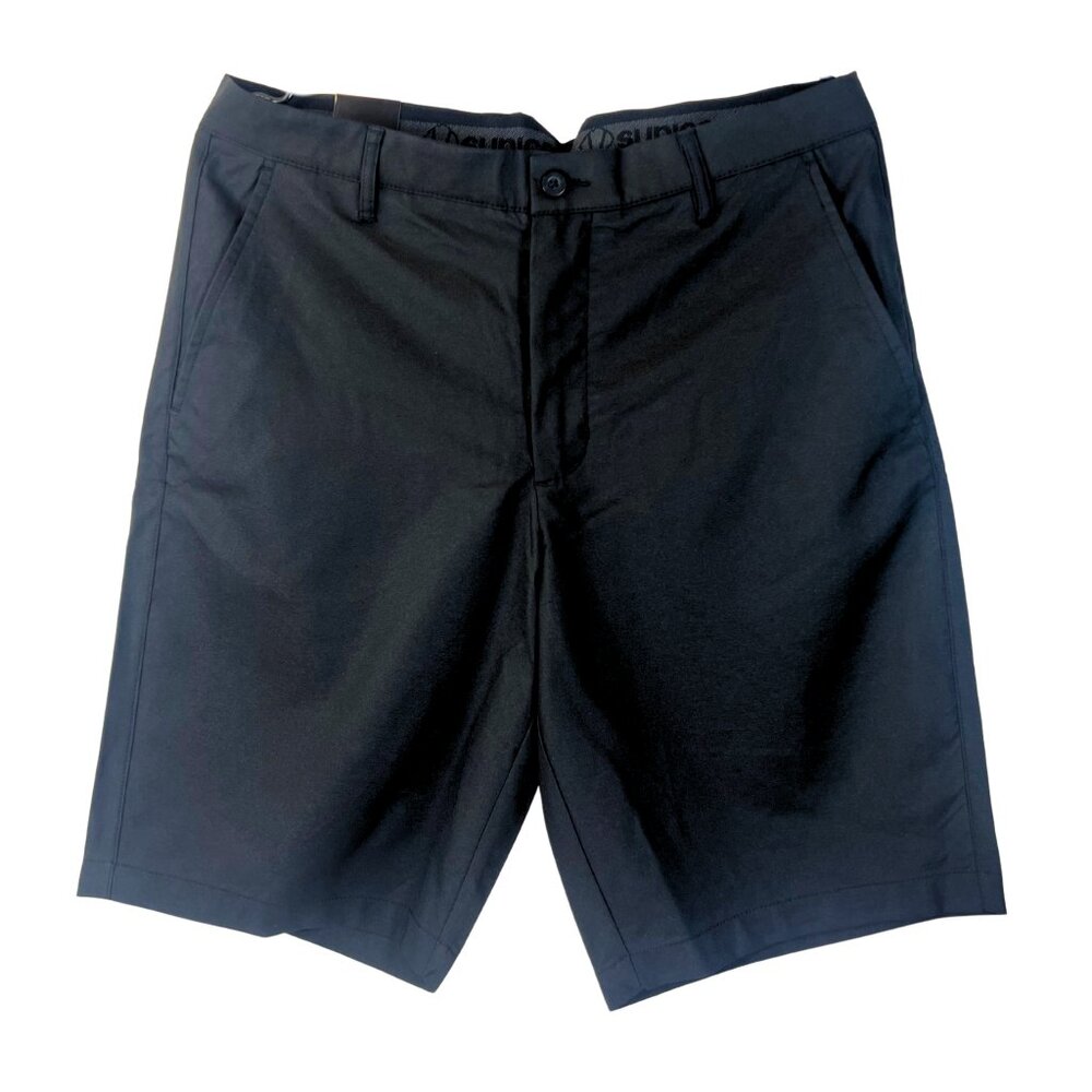 Sunice Men’s Black Golf Shorts – Size 34 – Moisture-Wicking, Stretch Waistband